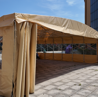Tente rectangulaire durable et mobile de type extensible sans parois latérales en tissu PVC imperméable toutes saisons pour la restauration
