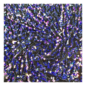 Chất Lượng Cao Nhiều Màu <span class=keywords><strong>Sequin</strong></span> Thêu Nhung Vải 93% <span class=keywords><strong>Polyester</strong></span> Và 7% Spandex Vải To Sợi Bling Bling Cho Đảng Ăn Mặc - Product Image 6