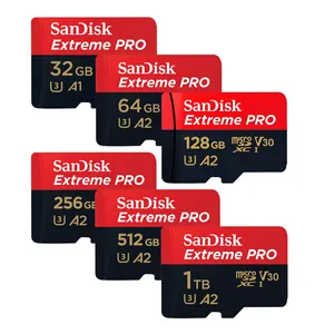 100% Originele Sandisk Sd Kaart 32Gb 64Gb 128Gb 256Gb 512Gb 1Tb Extreme Pro C10 A2 V30 U3 Geheugenkaart Tot 200 M/s Met Adapter