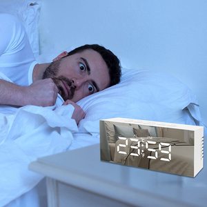 새로운 LED 거울 책상 및 테이블 디지털 알람 시계 프로젝션 데스크탑 침대 옆 자동 디스플레이 침실 온도 - Product Image 4