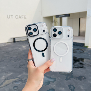 Funda magnética para iPhone 15/16 con protección de cámara y botón de color, funda rígida blanca para iPhone 17 Pro. - Product Image 4