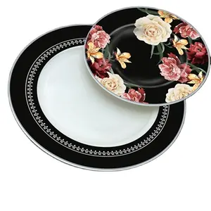 Customized 24 pieces Set household New bone china wholesale 6 Person dinner set round plate