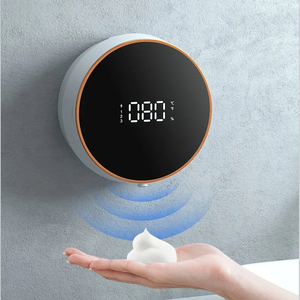 Distributeur automatique de savon en mousse sans contact, affichage de la température et de l'heure, chargement USB, distributeur de savon liquide à induction automatique, étanche - Product Image 1