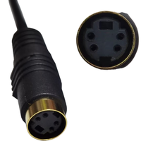 Câble coaxial mini DIN 4 broches plaqué or, femelle-femelle, paire torsadée, gaine PVC, vidéo, audio, S-Vidéo, alimentation pour moniteur et haut-parleur