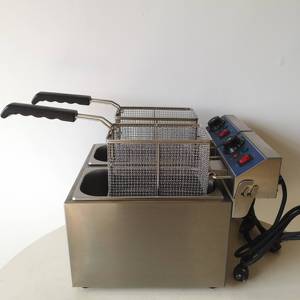 Vente directe en usine Friteuse commerciale électrique 6 + 6L Friteuse à huile électrique Freidora <span class=keywords><strong>De</strong></span> Aceite avec panier - Product Image 6