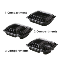 Boîtes alimentaires rectangulaires jetables avec couvercles anti-buée, transparentes comme du cristal, compatibles micro-ondes et étanches, pour sandwichs et gâteaux, recyclables