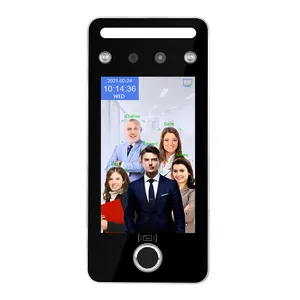 Touchless 5 Inch Face Recognition Time Attendance Fingerprint Facial QR Code Access Control Card Reader