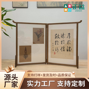 Cadre photo pliable en bois massif, présentoir de table A4 pour calligraphie et peinture - Product Image 2