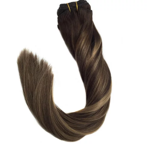Jasmine Factory Double Drawn Remy Machine Weft Hair Extensions 100% Machine Sewing Double Weft Colored Human Hair Weft Extension - Product Image 5