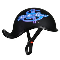 Casque de moto vintage en ABS, demi-casque unisexe pour scooter/vélo électrique, design rabattable, saison printemps/été