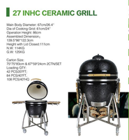 Auplex Barbacoa Esterna Big Joe Classic III, Barbacoa Kamado de Cerámica Personalizada de 27 Pulgadas, Parrilla de Carbón para Cocina al Aire Libre