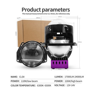 Nueva llegada <span class=keywords><strong>Super</strong></span> brillante 126W 6500K Hi/LO Beam 3 pulgadas Bi Led proyector lente faro con láser Led proyector faro para coche - Product Image 5