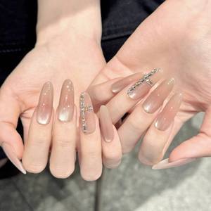 Uñas Postizas Largas Almendradas Pintadas a Mano 2026, con Diseño Floral, Alto Brillo, Reutilizables, <span class=keywords><strong>Puntas</strong></span> de Manicura, Uñas Artificiales a Presión - Product Image 1