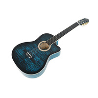 Guitare classique M MBAT 39 pouces 19 frettes avec table en épicéa manquante et motif rayé tigre, instrument à cordes acoustique pour adultes/enfants