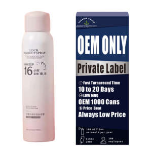 Brume de pulvérisation de réglage de fixation de <span class=keywords><strong>maquillage</strong></span> pour le visage mat personnalisé avec finition scintillante et imperméable <span class=keywords><strong>Fixateur</strong></span> de <span class=keywords><strong>maquillage</strong></span> de marque privée - Product Image 1