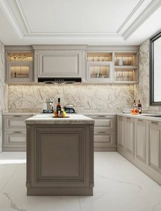 Grandes armoires de luxe personnalisées cuisine pour villa maison <span class=keywords><strong>grande</strong></span> île pour fête taille personnalisée - Product Image 5