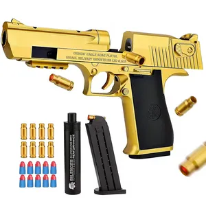 Mainan senjata peluru lembut Pistol mainan tembak peluru lembut untuk anak laki-laki perempuan dewasa dengan peluru dan lompat Mag