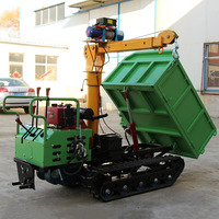 Mini-dumper tout-terrain chenillé avec grue électrique, charge utile 1000 kg, chargeuse chenillée, meilleures ventes en Chine