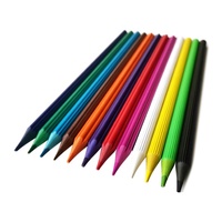 Set de papeterie scolaire écologique 7 "12 pièces Set de crayons de couleur Lapis De Cor pour dessin en plastique