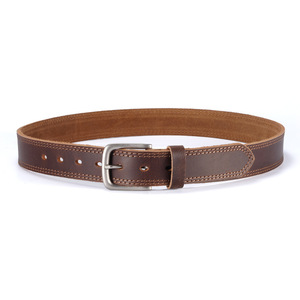 <span class=keywords><strong>Ceinture</strong></span> Western en Cuir Pleine Fleur Doublement Cousue Marron Antique pour Hommes avec Boucle Ardillon Argent Brossé – Fabricant JULUN - Product Image 3