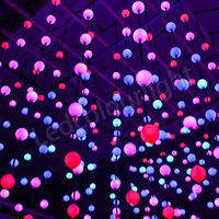 Luz de bola de píxeles a prueba de agua DMX512 3D Matrix LED Ball String Light 360 grados Luces de decoración de boda de Navidad
