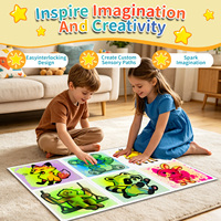 Dalles de sol sensorielles liquides interactives et colorées XIRDQYM D006/1 (6 pièces) - Matériel TPE/TPR pour enfants de 3 à 6 ans, unisexe, intérieur