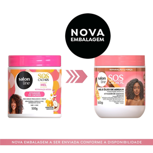Linea di salone-SOS Cachos Mel e Oleo de Argan - Ativador de Cachos 500Gr (17.64Oz) - Product Image 3