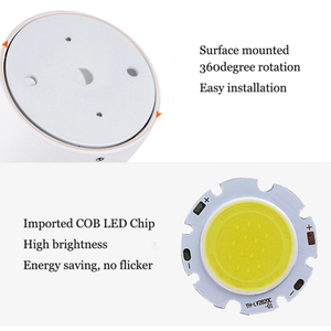 360 <span class=keywords><strong>degrés</strong></span> rotation Downlight 5W 7W 10W 12W COB LED piste lumière salle de réunion projecteur de plafond monté en surface - Product Image 2