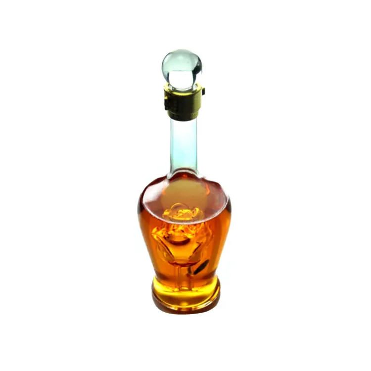 Ronde Clear Mini Whisky Kleine Wijn Decanter Wodka Whisky Mini Whisky Fles Met Glazen Deksel