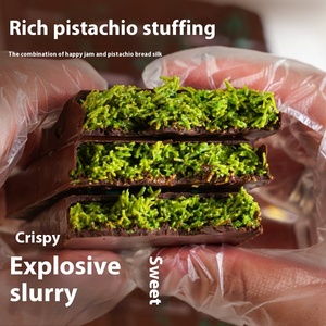 Tablettes de Chocolat Noir aux Pistaches Style Dubaï 100g Beurre de Cacao Pain <span class=keywords><strong>Mille</strong></span> Crêpes Pâtisserie Farcie Vente Chaude Pièce Unique Poudre Solide - Product Image 4