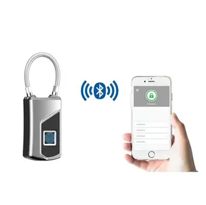 Security Smart Keyless App Controle Vingerafdruk Hangslot Bt Waterdichte Kabel Lock Voor Groothandel Bike Gym Lade Locker