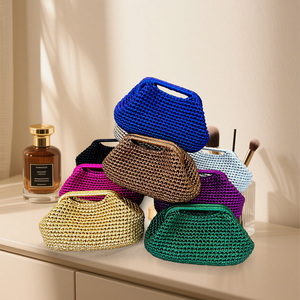 Borsa <span class=keywords><strong>pochette</strong></span> fatta a mano in metallo di buona qualità per le donne di sera di nozze piccola <span class=keywords><strong>pochette</strong></span> uncinetto borsa da spiaggia - Product Image 1