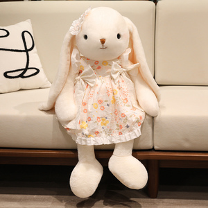 Nuovo Arrivo: <span class=keywords><strong>Coniglio</strong></span> di Peluche con Orecchie Lunghe e Gonna Floreale, Regalo di Pasqua per Bambine, Morbido Giocattolo Coniglietto con Orecchie Lunghe - Product Image 4