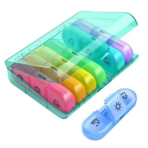 Customized Promotion Customized logo Plastic Pill case / Medicine Box / Pill Box for Health