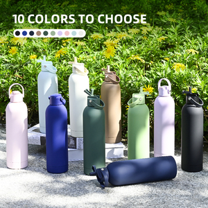 Custom Logo 750ml Large Capacity Insulated Water <b>Bottle</b> Dustproof <b>Straw</b> Lid Travel <b>Bottle</b> for Outdoor Sports Gym Yoga - Product Image 5