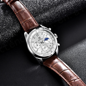 Reloj Cronógrafo Mecánico de Acero Inoxidable BENYAR5193 para Hombre, Diseño de Lujo, Esfera de 41 mm, Números Romanos, Resistente al Agua 3BAR - Product Image 5