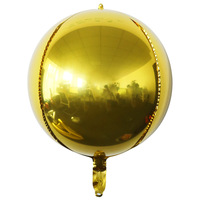 Großhandel 4D Metallic Goldfolie Mylar Luftballons Große 22-Zoll-Spiegelkugel für Geburtstags feier Dekorationen 4D Runde Folien Luftballons