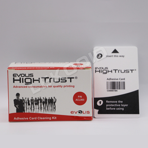 Cartes de nettoyage adhésives compatibles ACL003 pour imprimante de cartes <span class=keywords><strong>Evolis</strong></span> <span class=keywords><strong>Zenius</strong></span> et Primacy - Product Image 1