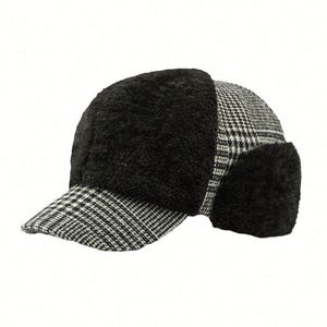 Autumn Winter New Baseball Hat Female <b>Padded</b> Ears Flaps Warm Cap Plush Baseball Cap - Product Image 1