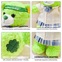 Ours en peluche parfumé trèfle à quatre feuilles porte-bonheur, utilisé à des fins promotionnelles, ours en peluche respirant personnalisé, jouet sensoriel pour enfant