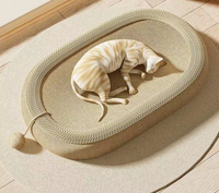 Lit-griffoir pour chat en mousse avec corde de sisal durable et herbe à chat, matériau anti-déchirure, design nid de sommeil, protection des meubles