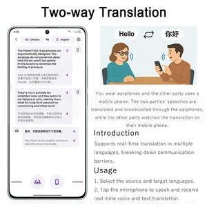 OEM-Auriculares con traducción de IA, mini audífonos inalámbricos estéreo semiintrauditivos, compatibles con traducción bidireccional, traductor en línea - Product Image 3