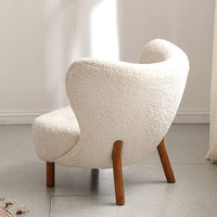 Fauteuil individuel haut dossier en laine d'agneau personnalisé, confortable, en tissu, pour la maison, l'appartement, l'hôtel, le salon
