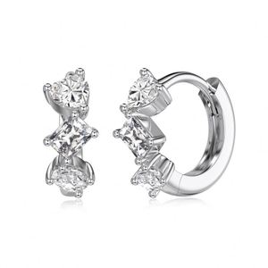 Dylam Tiny Delicate Women Jewelry Solid 925 Sterling <b>Silver</b> Rhodium Plated Multiple Shapes 5A Cubic Zirconia <b>Hoop</b> Earrings - Product Image 1