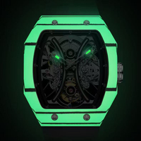 Montre mécanique de luxe pour homme, mouvement tourbillon volant, boîtier en acier inoxydable, résistante à l'eau 30m, haute qualité, 25mm
