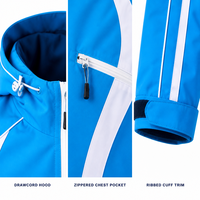 Ensemble de survêtement coupe-vent en nylon pour homme avec logo personnalisé, pantalon de jogging convertible à fermeture éclair, veste imperméable, coupe-vent et respirante, ensemble 2 pièces