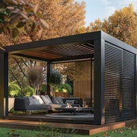 Lames d'ombrage en aluminium extra-sensibles et robustes, thermolaquées, pour villas hivernales électrifiées, belles terrasses extérieures rétractables