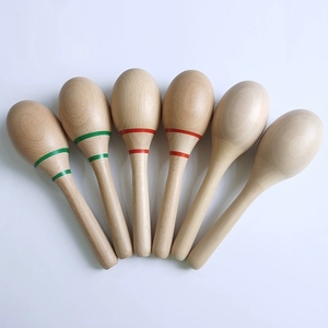 Maracas de madera de haya al por mayor, instrumento de percusión Orff, sonajero para niños, para actuaciones - Product Image 5