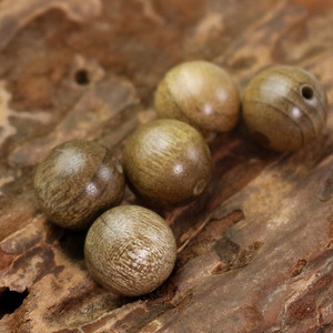 Natural Solid <b>Wood</b> Golden <b>Silk</b> Nanmu Beads 10mm <b>Polished</b> Scattered Beads For DIY Buddhist Prayer Bracelet Accessories - Product Image 1