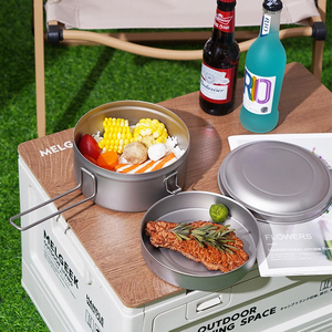 กล่องอาหารกลางวันไทเทเนียมบริสุทธิ์สำหรับกิจกรรมกลางแจ้ง กล่องเก็บอาหารป้องกันการรั่วซึมและต้านเชื้อแบคทีเรีย สำหรับการตั้งแคมป์และปิกนิก - Product Image 1